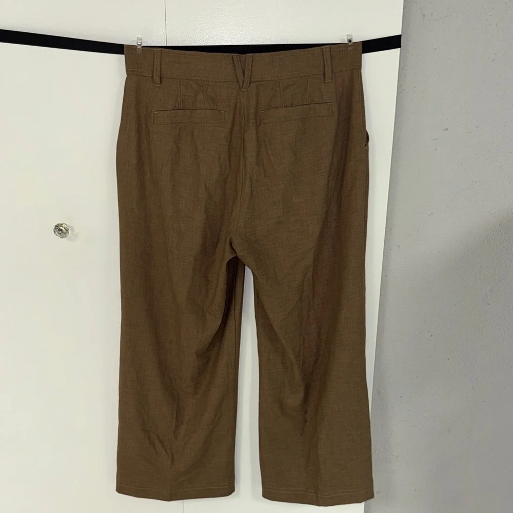 EUC Democracy Absolution Wide Leg Ankle Length Lightweight Brown Pants - Picture 2 of 8